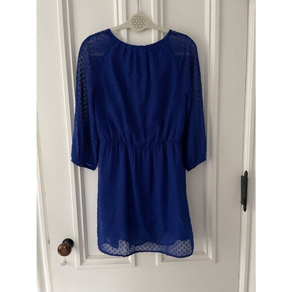 J Crew bright blue dotted dress 2 - Picture 4 of 4